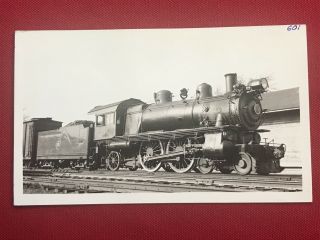 Rppc Photo Postcard Detroit Toledo & Ironton Railroad Locomotive 601 In Ohio