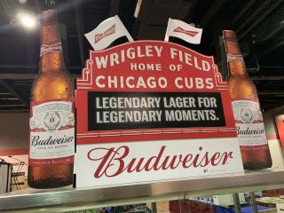 Rare - Chicago Cubs Wrigley Field Score Board Budweiser Beer Sign Marquee