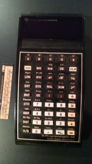 Vintage Texas Instruments Ti 59 Programmable Calculator - - Needs Battery
