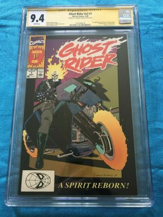 Ghost Rider V2 1 - Marvel - Cgc Ss 9.  4 Nm - Signed By Howard Mackie