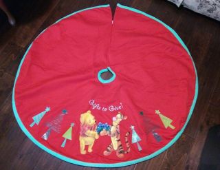 Winnie The Pooh & Tigger Christmas Tree Skirt Official Disney 48 Inch Diameter