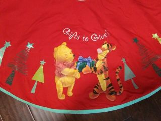 Winnie the Pooh & Tigger Christmas Tree Skirt OFFICIAL DISNEY 48 inch diameter 2