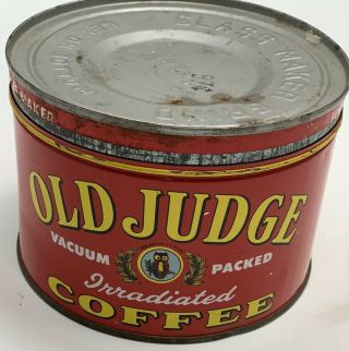 Vintage Old Judge 1 Pound Coffee Can Tin St.  Louis,  Missouri