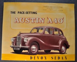 1949 Austin A40 Devon Sedan Sales Brochure Folder 49