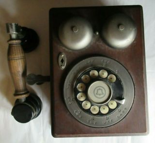 Vintage Western Electric Rotary Wall Telephone Antique Wood Box Parts Only