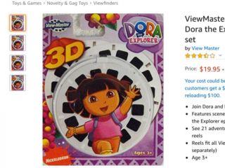 Viewmaster 3d Reels Dora The Exploreer 3 Reel Set