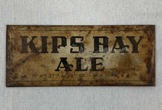 Vintage Kips Bay Ale Sign 1930 