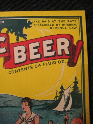 1934 Blatz PICNIC BEER Paper Label Half Gallon Bottle 64oz Milwaukee Lake Party 2
