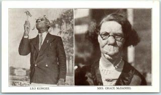 1936 Texas Centennial Expo Postcard Ripley Odditorium Leo Kongee /grace Mcdaniel