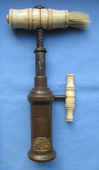 Antique Kings Screw Mechanical Corkscrew/Oxbown Side Winding Handle/Dowler Badge 2