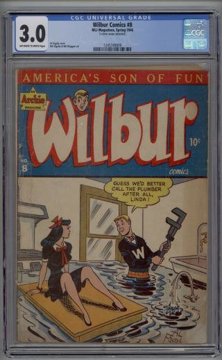 Wilbur Comics 8 Cgc 3.  0 Gd/vg Gga Good Girl Art 1946 Archie Comics Htf