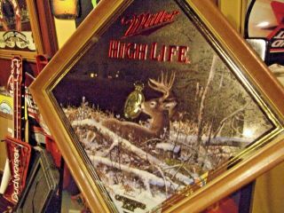 4 Miller High Life Wildlife Beer Mirror Sign Miller Lite Coors Light Bud Coaster