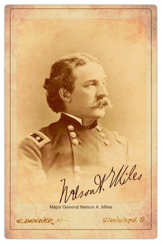 Nelson A.  Miles Civil War General Indian Fighter Cabinet Card Photograph Rp