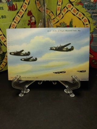 1945 Postcard Maxwell Field Alabama B - 24 Planes In Flight Military Wwii