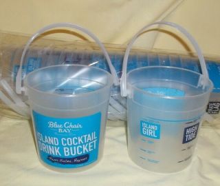 20 Blue Chair Bay Rum Plastic Island Cocktail Drink Buckets / Cups -
