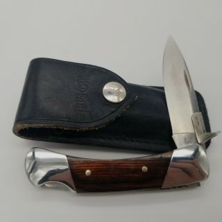Vintage Buck Usa Duke Model 500 Folding Knife With Leather Case