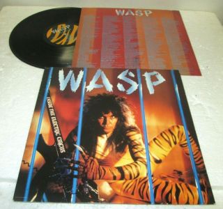 Wasp Inside The Electric Circus Lp Vg Us Capitol Vinyl 1986 Metal Rock W/insert
