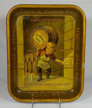Pre Prohibition Frank X Schwab Co.  Geneva Ale & Porter Beer Tray Buffalo Ny