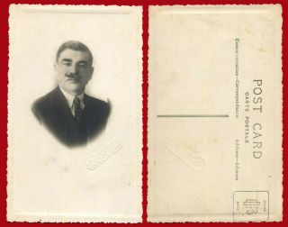 23072 Argostoli Greece 1930.  Man With Mustache.  Photo Rppc Kalogeratos.