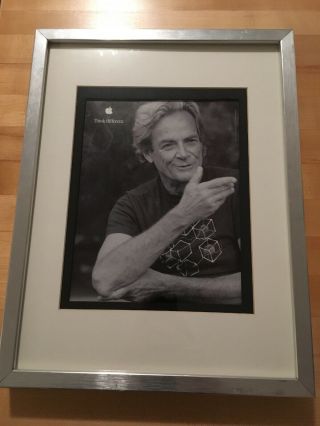 Richard Feynman Think Different Apple Computer Ad Custom Frame 17”x13” 1998