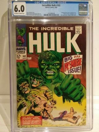 Incredible Hulk 102 6.  0 Cgc Marvel Silver Age Comic Book