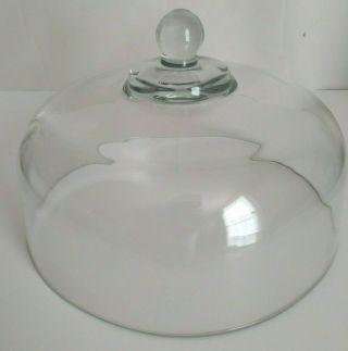 Anchor Hocking Replacement Heavy Clear Glass Cake Dome Cover 11 " W Euc