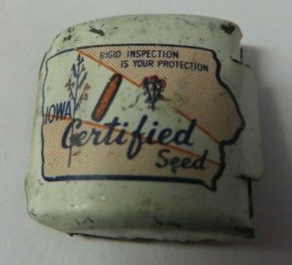Vtg State Certified Seed Bag Metal Tag Iowa Crop Improvement Ass 