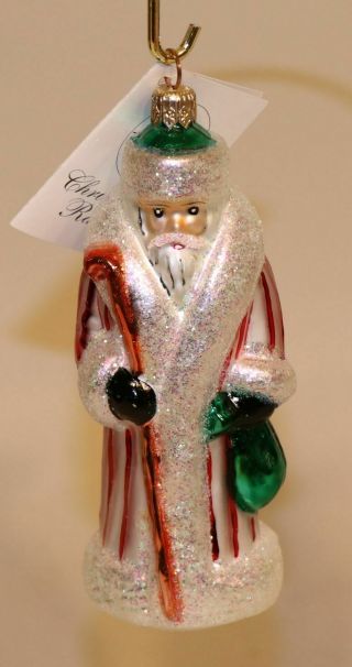 1998 Radko Glass Christmas Ornament Mini Russian 98 - 170 - 0 Santa Claus