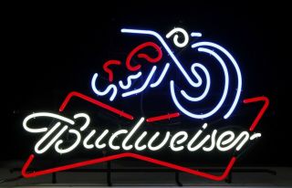 Authentic Budweiser Sturgis Motorcycle Neon Sign - Nib And Rare