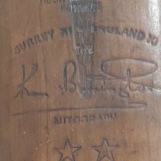 Vintage Stuart Surridge Cricket Bat Autograph KEN BARRINGTON Surrey England 2