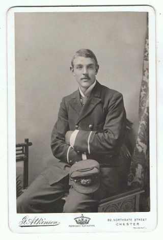 Cabinet Card Of A Man In Uniform By G Atkinson,  Chester,  Railway ?