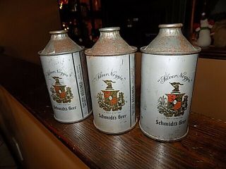 1940 ' s Cone Top Beer Cans Schmidt ' s Light Beer (3) 2