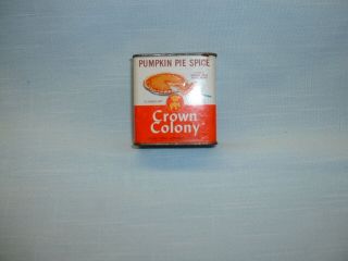 Vintage Crown Colony Pumpkin Pie Spice Tin Can