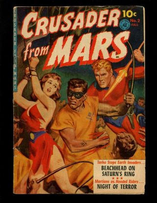 Crusader From Mars 2 Vg,  Painted Bondage Cover Prison Planet Space Bums Sci - Fi