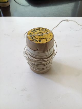 Vintage Birnbach Radio Cotton Covered Magnet Wire Spool 22 Gage 1/4 Lbs