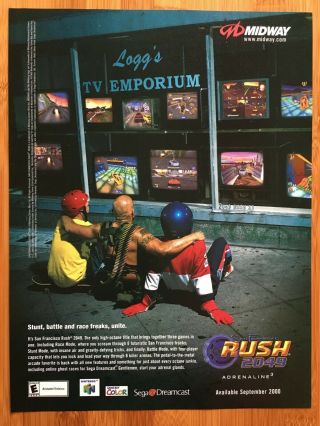 San Francisco Rush 2049 N64 Dreamcast 2000 Vintage Poster Ad Art Print Racing