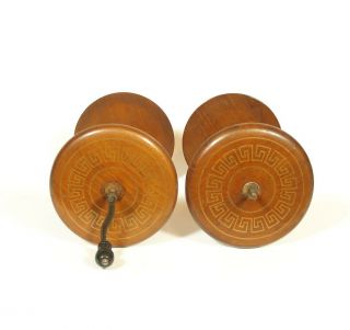 Supply & Take - Up Spools For Mechanical Organette Roller Organ,  Crank