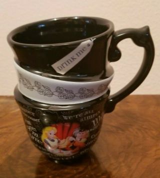 Disney Parks Alice In Wonderland Stacked Tea Cups Drink Me Coffee Tea Cup Mug