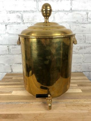 Vintage Brass Finished Metal Beverage Dispenser With Spout 3 Gallon Party Server