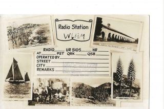 19?? W6am Don Wallace Long Beach Calif Qsl Radio Card