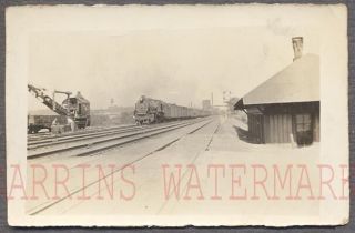 Vintage 1931 Photo Train On Railroad Tracks At Depot 730524