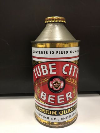 Tube City Cone Top Beer Can With Cap