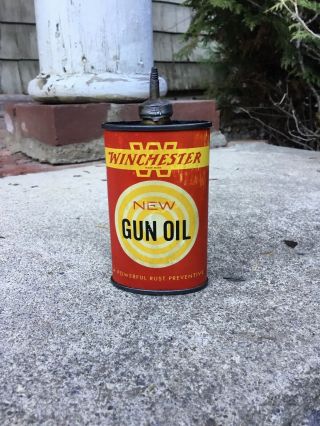 Vintage 1968 Winchester Gun Oil Can - Lead Top - Haven,  Conn