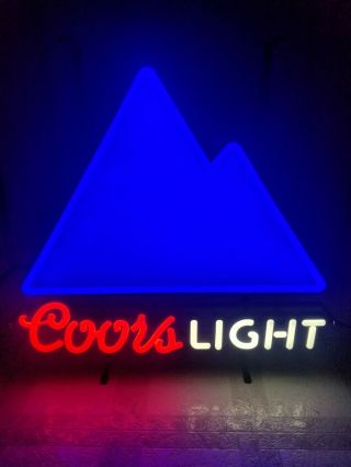 Coors Light Mountain Led Sign Animated By Changing Color.  24 " X 24 "