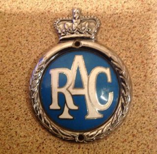 Vintage Rac Bumper Badge / Emblem 1960 