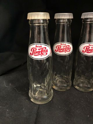 2 Pairs Vtg Pepsi - Cola Glass Mini Bottles Advertising Salt & Pepper Shakers Set 2