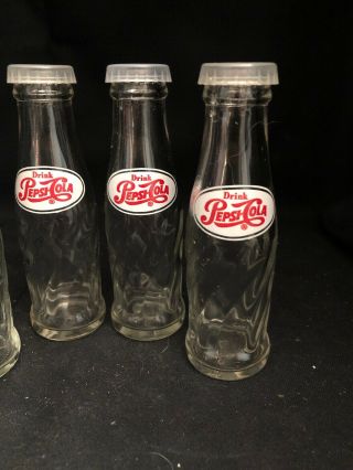 2 Pairs Vtg Pepsi - Cola Glass Mini Bottles Advertising Salt & Pepper Shakers Set 3