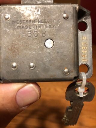 Western Electric 30 B Payphone Lock W/2 Keys,  Made In Usa