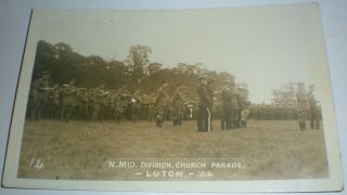 Early Photographic Postcard Of N.  Mid Division Church Parade Luton 1914 (2)