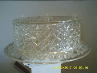 Mcm Clear Acrylic Vintage Diamond Cake Carrier Server Keeper Plate W/ Cover Vguc